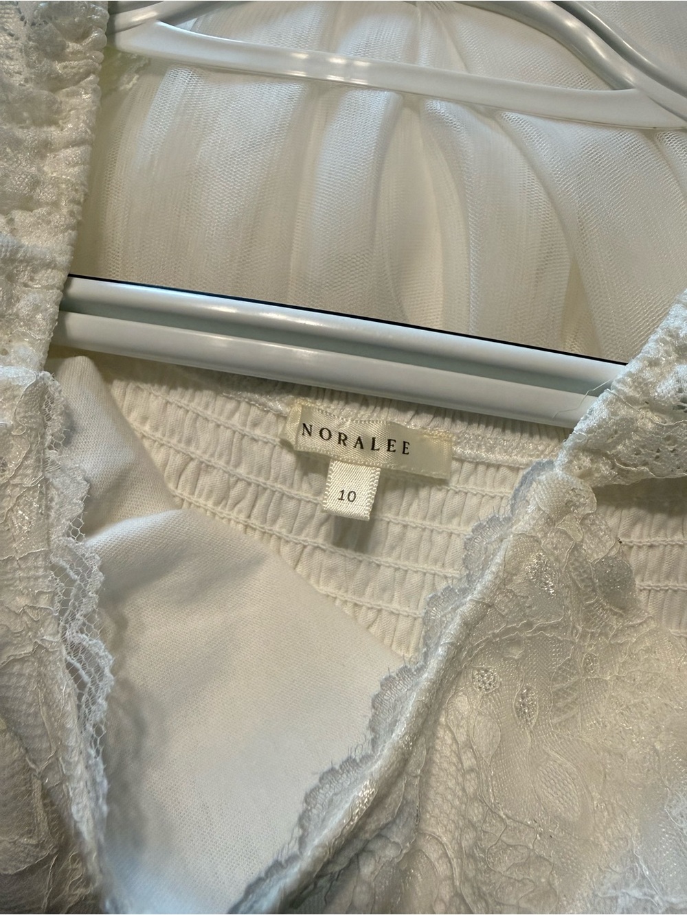 Noralee White Lace-Trim Chemise Top